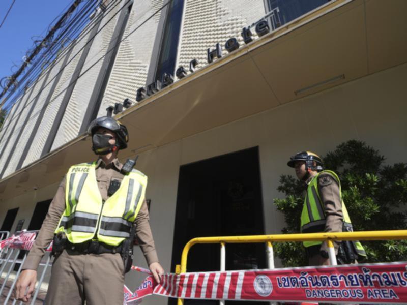 A deadly fire erupted on the fifth floor of the six-storey Ember Hotel in Bangkok, Thailand. (AP PHOTO)