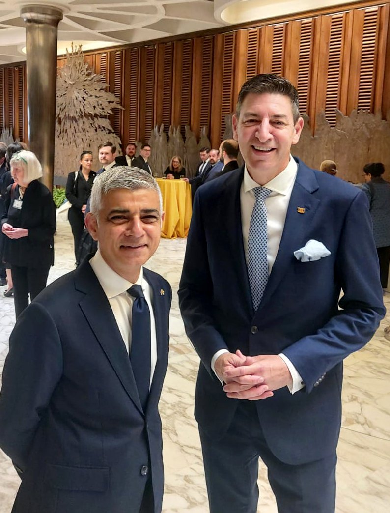 London Mayor Sadiq Khan and Perth Lord Mayor Basil Zempilas.