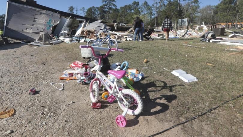 The fierce tornadoes across southern US destroyed homes and claimed four lives.