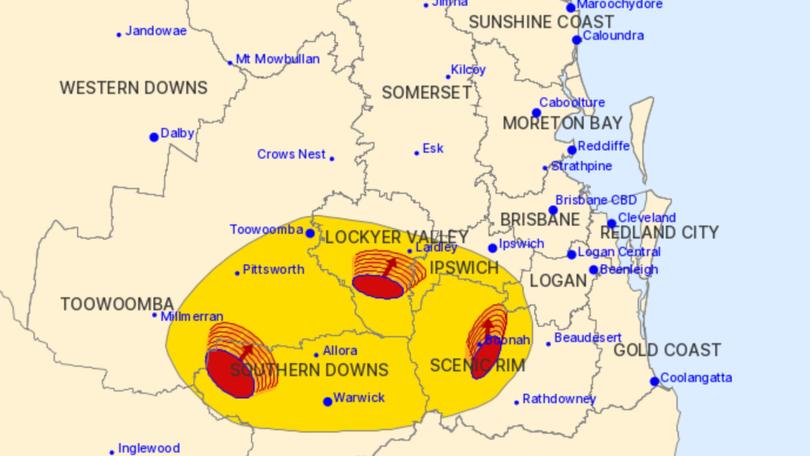 BOM has issued a severe storm warning for parts of south-east Queensland.