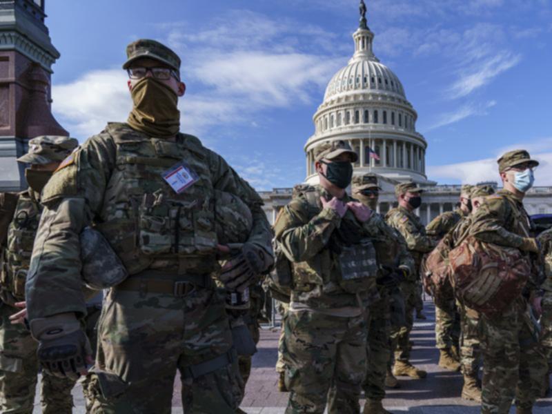 About 25,000 National Guard troops flooded into Washington after the Capitol riot in 2021. (AP PHOTO)