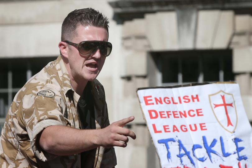  English Defence League Leader Tommy Robinson.