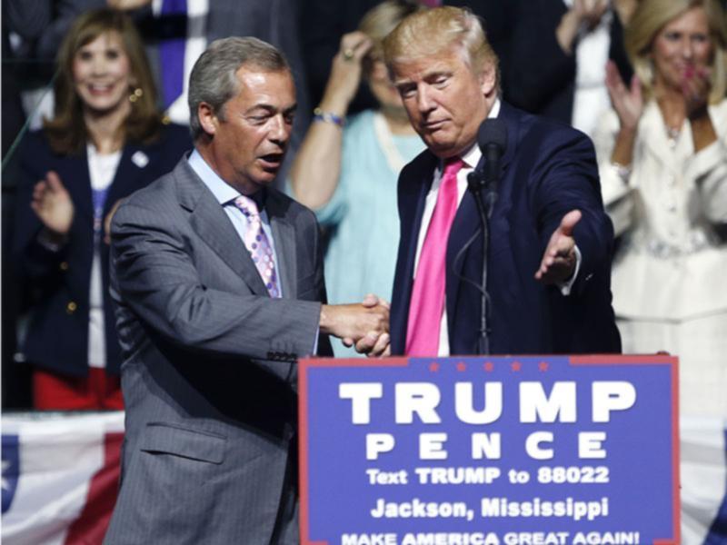 Farage is a friend of Donald Trump's and was at his election victory party.