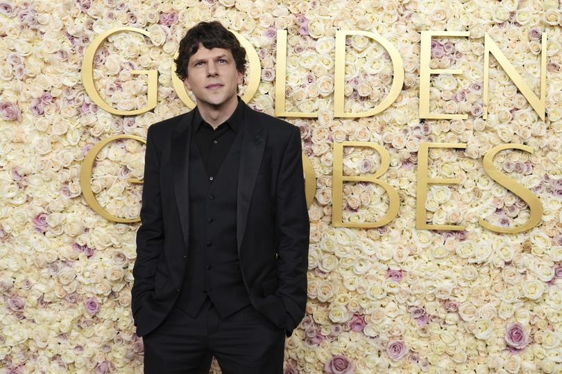 Jesse Eisenberg arrives at the 82nd Golden Globes on Sunday, Jan. 5, 2025, at the Beverly Hilton in Beverly Hills, Calif. (Photo by Jordan Strauss/Invision/AP)