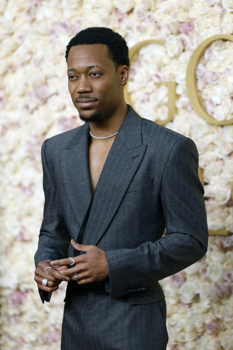 epa11808018 Tyler James Williams arrives for the 82nd annual Golden Globe Awards ceremony at the Beverly Hilton Hotel in Beverly Hills, California, USA, 05 January 2025. Artists in various film and television categories are awarded Golden Globes by the Hollywood Foreign Press Association. EPA/CAROLINE BREHMAN