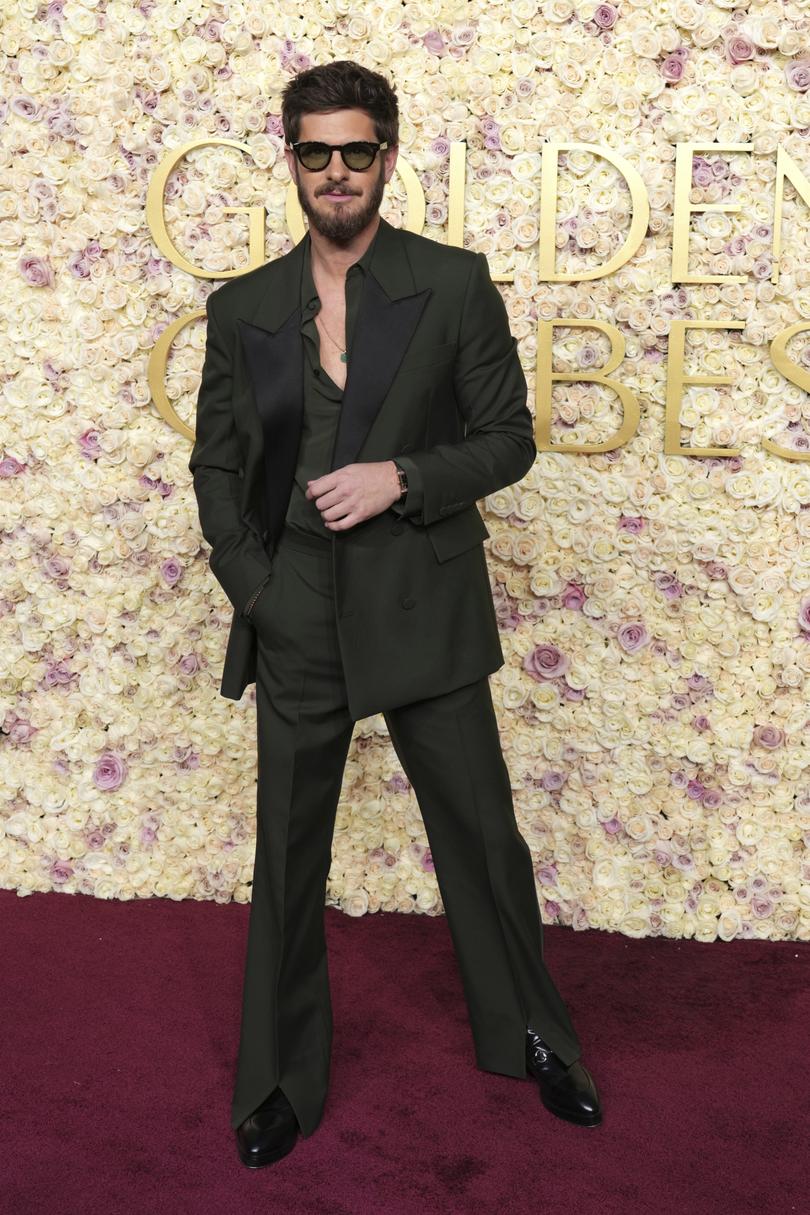 Andrew Garfield arrives at the 82nd Golden Globes.