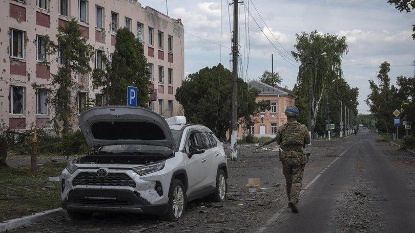 Ukrainian forces say they hope to use captured Russian territory in Kursk as a bargaining chip. (AP PHOTO)