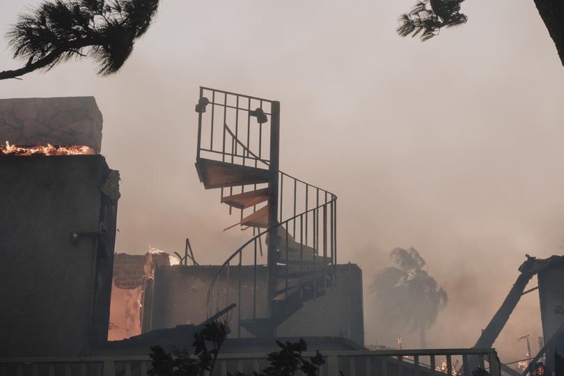 A home destroyed by the Pacific Palisades fire in Los Angeles, on Tuesday, Jan. 7, 2025. 