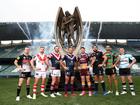 James Maloney, Gareth Widdop, Boyd Cordner, Cameron Smith, Darius Boyd, Tohu Harris , Greg Inglis and Paul Gallen  pose during the 2018 NRL Finals Series Launch.