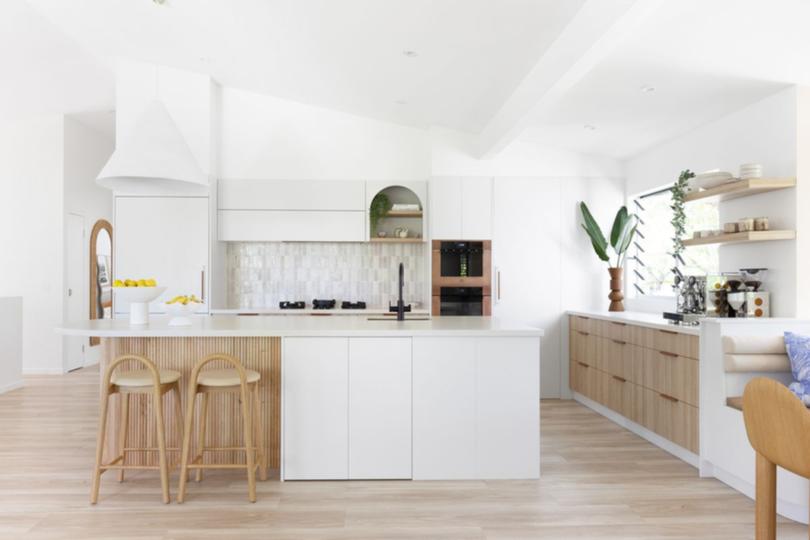 The kitchen at 27 Nebula St, Sunshine Beach, Queensland.