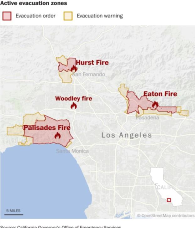 Active evacuation zones.