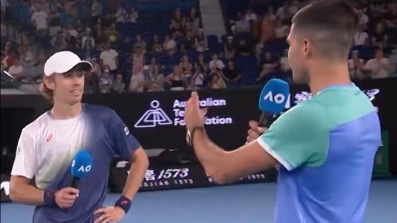 Carlos Alcaraz congratulated Alex de Minaur on his engagement.