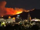 Runyon Canyon is on fire in Hollywood Hills.