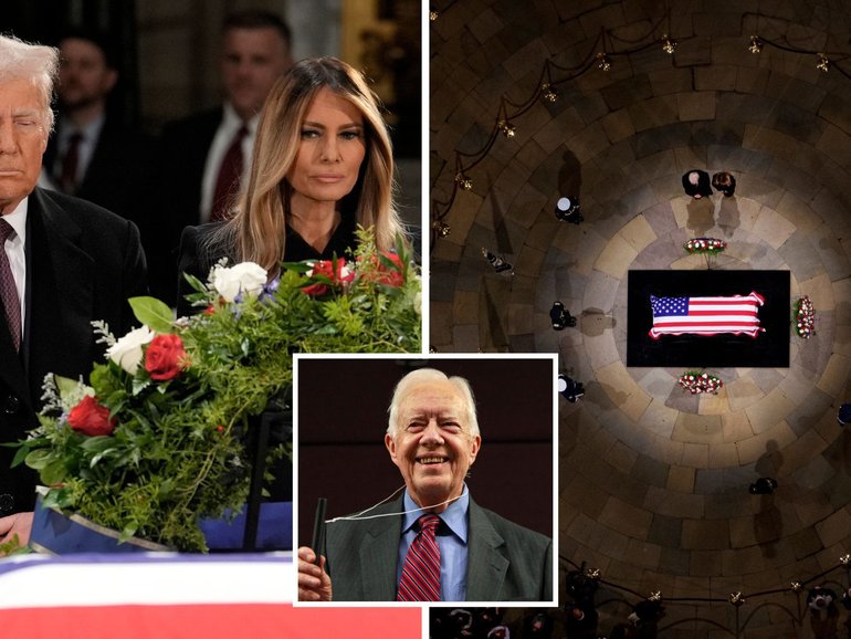 Among those to show their respects in the Rotunda for Jimmy Carter, were Donald and Melania Trump.