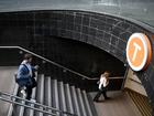 Commuters enter Martin Place train station in Sydney, Thursday, September 19, 2024. Sydney’s embattled train network faces disruptions as the rail union plans industrial action over a busy weekend of major football fixtures. (AAP Image/Bianca De Marchi) NO ARCHIVING