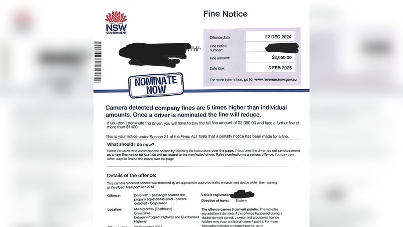 The employee of a rental car company in NSW shared one customer’s fine, and said he has received an alarming number of fines in recent months due to drivers failing to wear their seatbelt correctly.