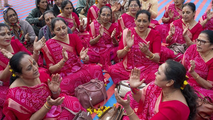 Hindu women devotees are preparing for the beginning of India's 45-day-long Maha Kumbh Mela.