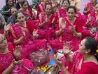 Hindu women devotees are preparing for the beginning of India's 45-day-long Maha Kumbh Mela.