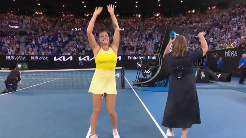 Sabalenka and Dokic danced together.