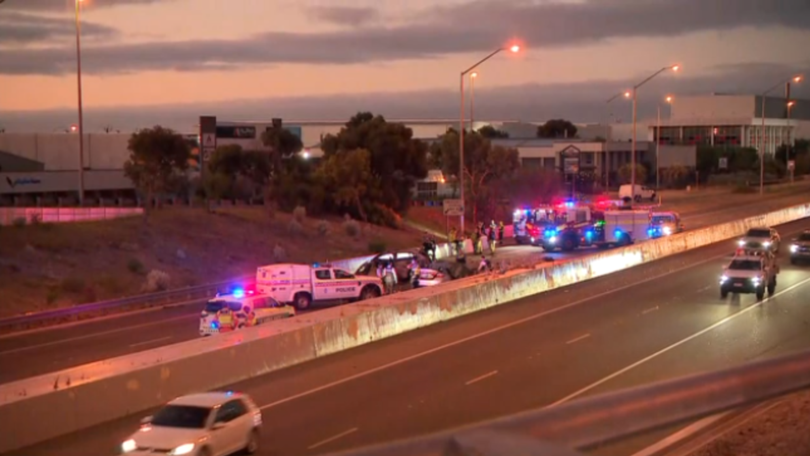 Leach Hwy has been closed in both directions between Tonkin Hwy and Orrong Rd following the deadly car fire. 