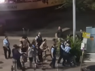 A brawl involving about 30 youths erupted at Manly Wharf.