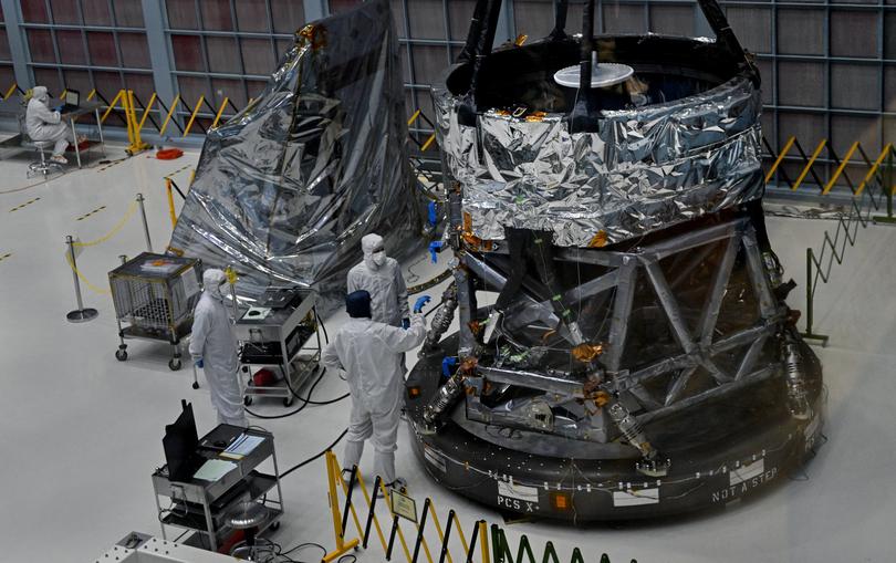 NASA's Nancy Grace Roman Space Telescope is being assembled at the Goddard Space Flight Center. 