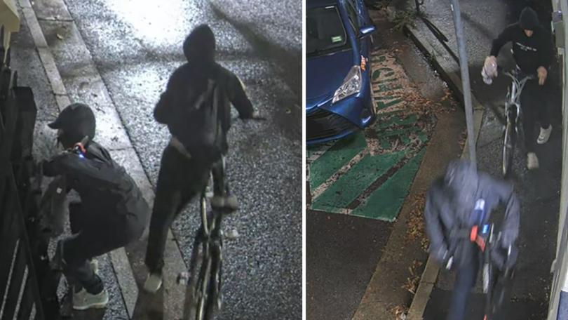 CCTV images of two people who may be able to assist with investigations following an incident involving offensive graffiti in Sydney. 