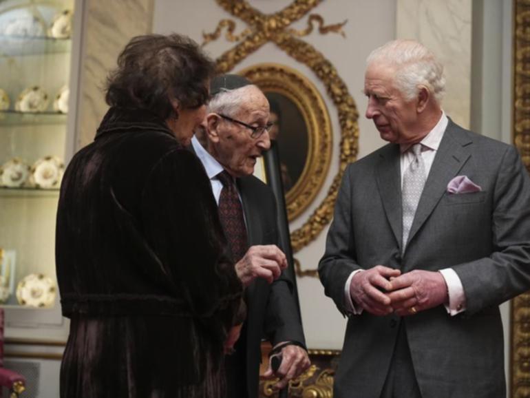 King Charles has met a Holocaust survivor during a reception at Buckingham Palace.