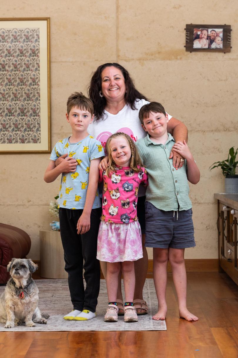 Monique Forde and her children, Zander, 8, Erin, 6, and Cooper, 10, have all been diagnosed with autism.