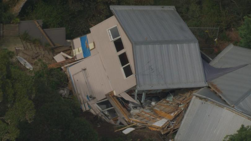 The man injured in the landslide was a council worker who was inspecting the property at the time.