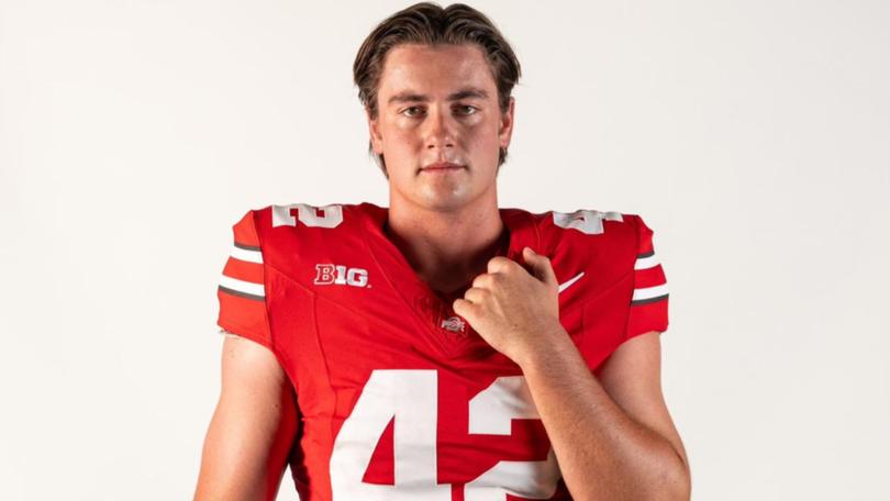 Joe McGuire, son of Eddie, will face another Australian for the US college football national title. (HANDOUT/OHIO STATE UNIVERSITY)