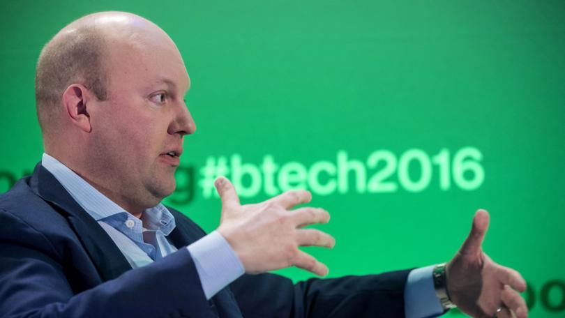 Marc Andreessen, co-founder and general partner of Andreessen Horowitz, speaks during the Bloomberg Technology Conference in San Francisco, California, U.S., on Tuesday, June 14, 2016. The Bloomberg Technology Conference, which brings together companies and chief executive officers from around the world that strive to be inventive and innovative, the institutions that spawn and support inventors, and the disruptive inventors themselves runs through June 14. Photographer: David Paul Morris/Bloomberg