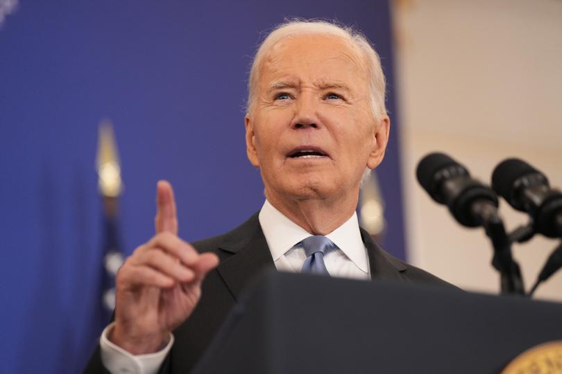 President Joe Biden delivers remarks about his foreign policy, at the State Department in Washington on Monday, Jan. 13, 2025. 