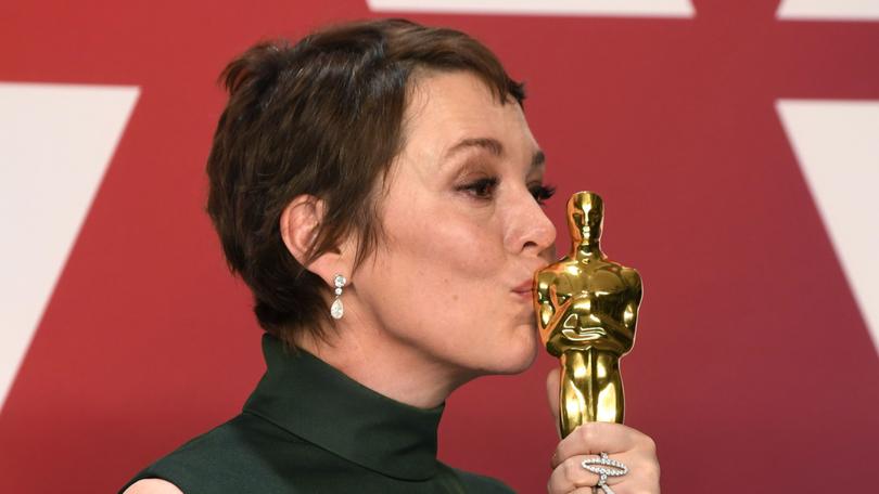 Olivia Colman, winner of Best Actress for "The Favourite," poses in the press room during the 91st Annual Academy Awards at Hollywood and Highland on February 24, 2019 in Hollywood, California.