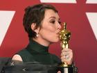 Olivia Colman, winner of Best Actress for "The Favourite," poses in the press room during the 91st Annual Academy Awards at Hollywood and Highland on February 24, 2019 in Hollywood, California. 