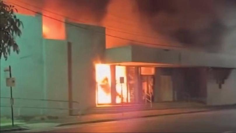 The fire at the Adass Israel synagogue in Melbourne.