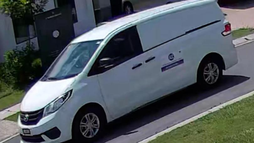 The men fled the scene in a white van with a fake company logo.