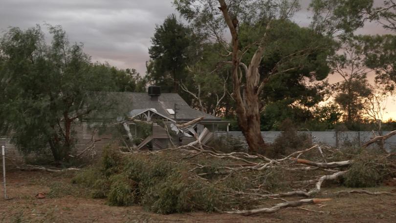 A house in Wagga Wagga has been damaged in the storms.