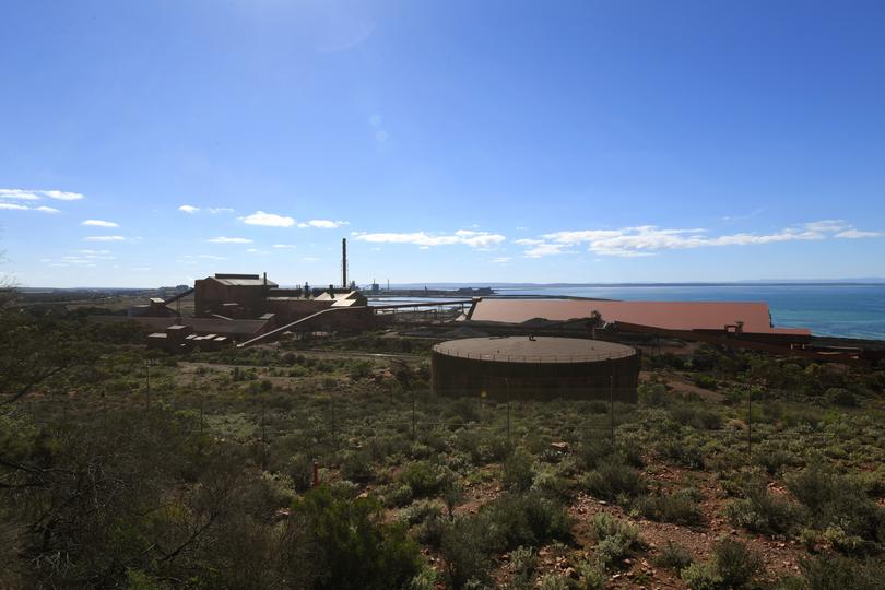 An overview of the steelwork facilities in Whyalla, South Australia.