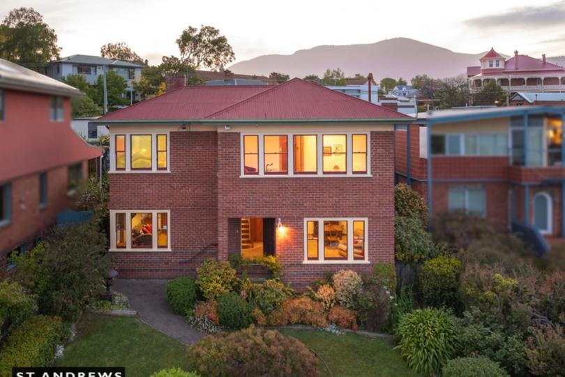 The family home at 3 Clarke Avenue, Battery Point, features views over the River Derwent.