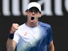 Alex De Minaur stormed into the Australian Open third round with a three-set rout of Tristan Boyer. (Lukas Coch/AAP PHOTOS)