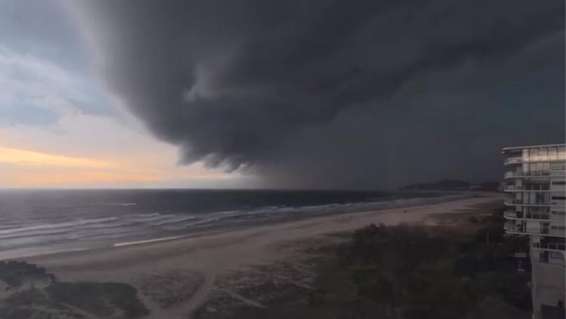 Residents captured storms rolling in at Palm Beach on the Gold Coast.