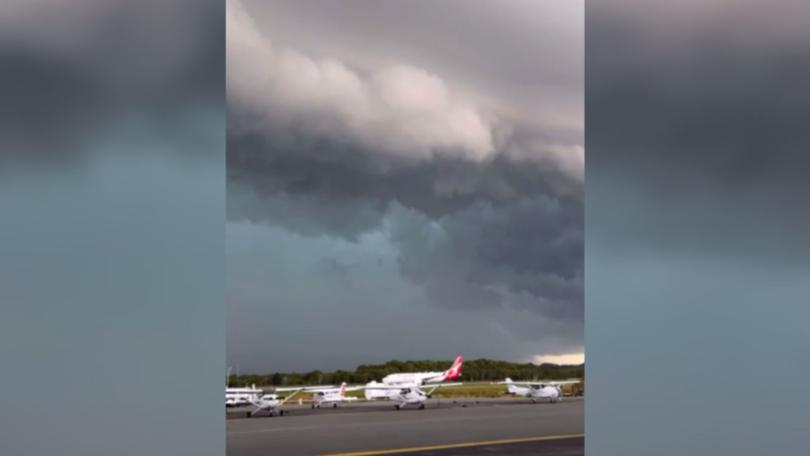 Storms shot over Gold Coast Airport on Thursday afternoon. 