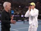 John McEnroe’s interview with Jannik Sinner didn’t get off to the best start. 