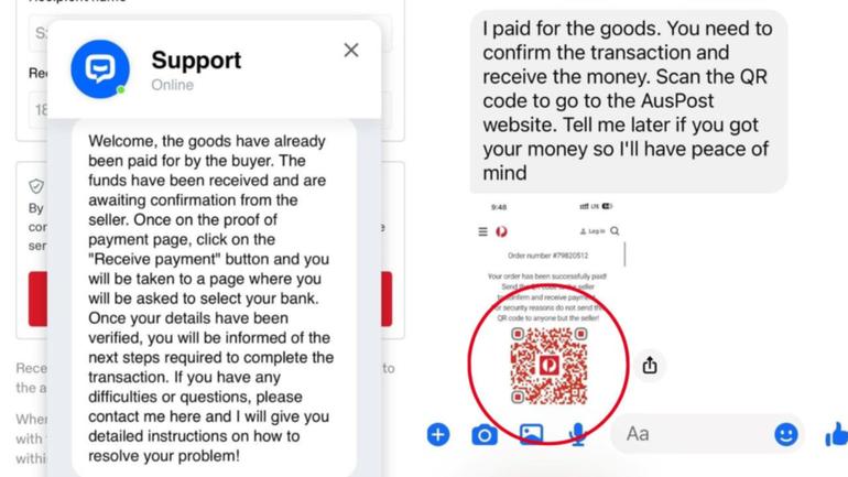 Scammers are using Australia Post to try and defraud sellers on Facebook Marketplace.