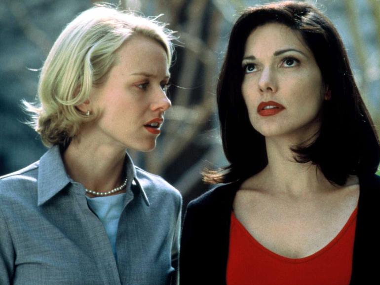 Actors Laura Elena Harring, right, and Noami Watts, are seen in an undated handout photo from the film "Mulholland Drive", directed by David Lynch.  