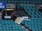 Wind blew off a roofing sheet at the SCG in a washed-out BBL Sydney derby. (Mark Evans/AAP PHOTOS)