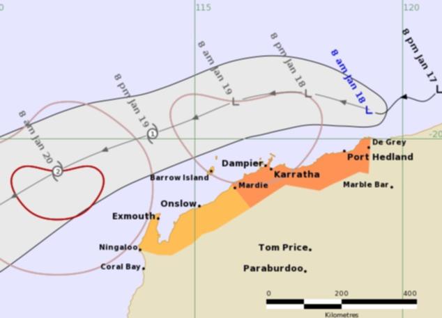 A tropical low sitting off the Pilbara is expected to develop into a tropical cyclone on Sunday.