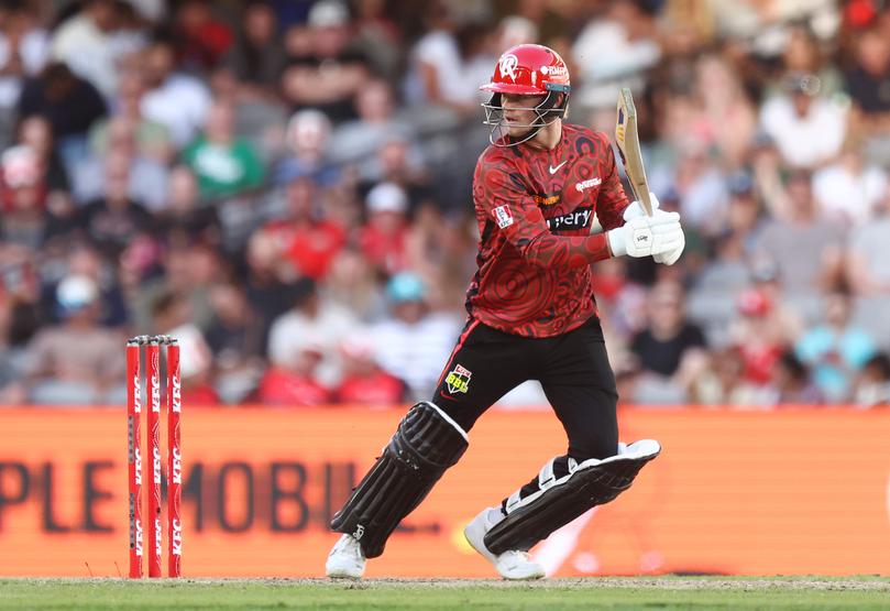 MELBOURNE, AUSTRALIA - JANUARY 18: Jake Fraser-McGurk of the Renegades bats during the BBL match between Melbourne Renegades and Brisbane Heat at Marvel Stadium, on January 18, 2025, in Melbourne, Australia. (Photo by Mike Owen/Getty Images)