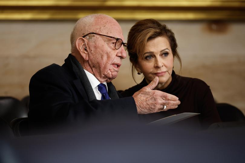 WASHINGTON, DC - JANUARY 20: Former Executive Chairman of Fox Corp Rupert Murdoch and Elena Zhukova attends the inauguration of U.S. President-elect Donald Trump in the Rotunda of the U.S. Capitol on January 20, 2025 in Washington, DC. Donald Trump takes office for his second term as the 47th president of the United States. (Photo by Chip Somodevilla/Pool/Sipa USA)